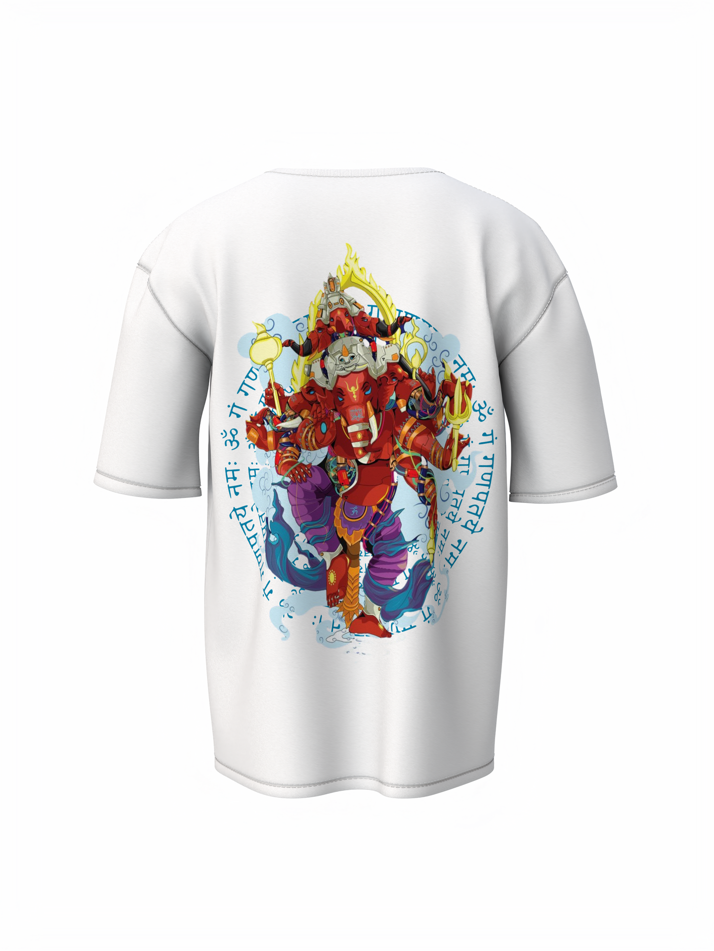 Shree Ganesh Spiritual White Unisex Oversized T-Shirt Stylish