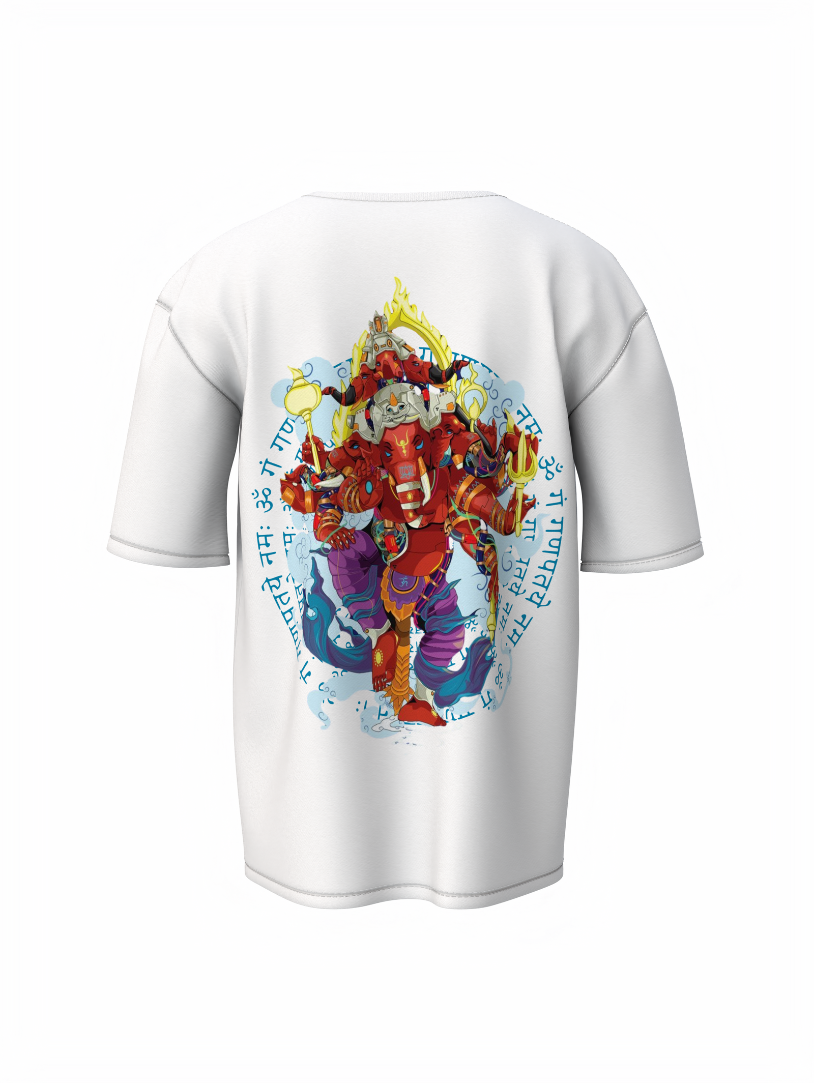 Shree Ganesh Spiritual White Unisex Oversized T-Shirt Stylish