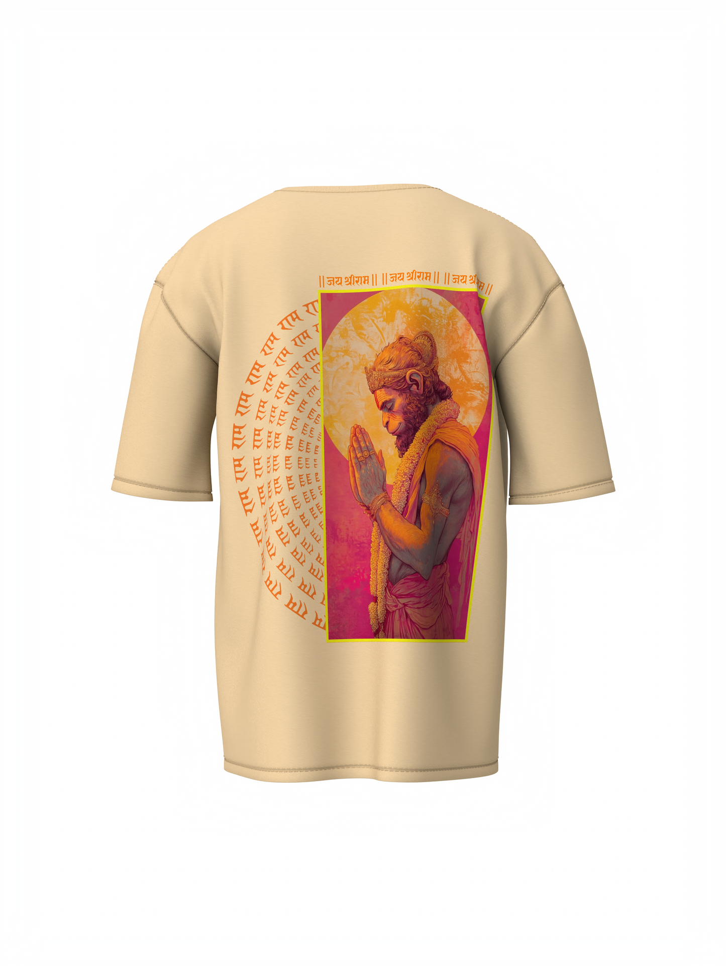 Rama-Doota Oversized T-Shirt Beige Spiritual Unisex Wear