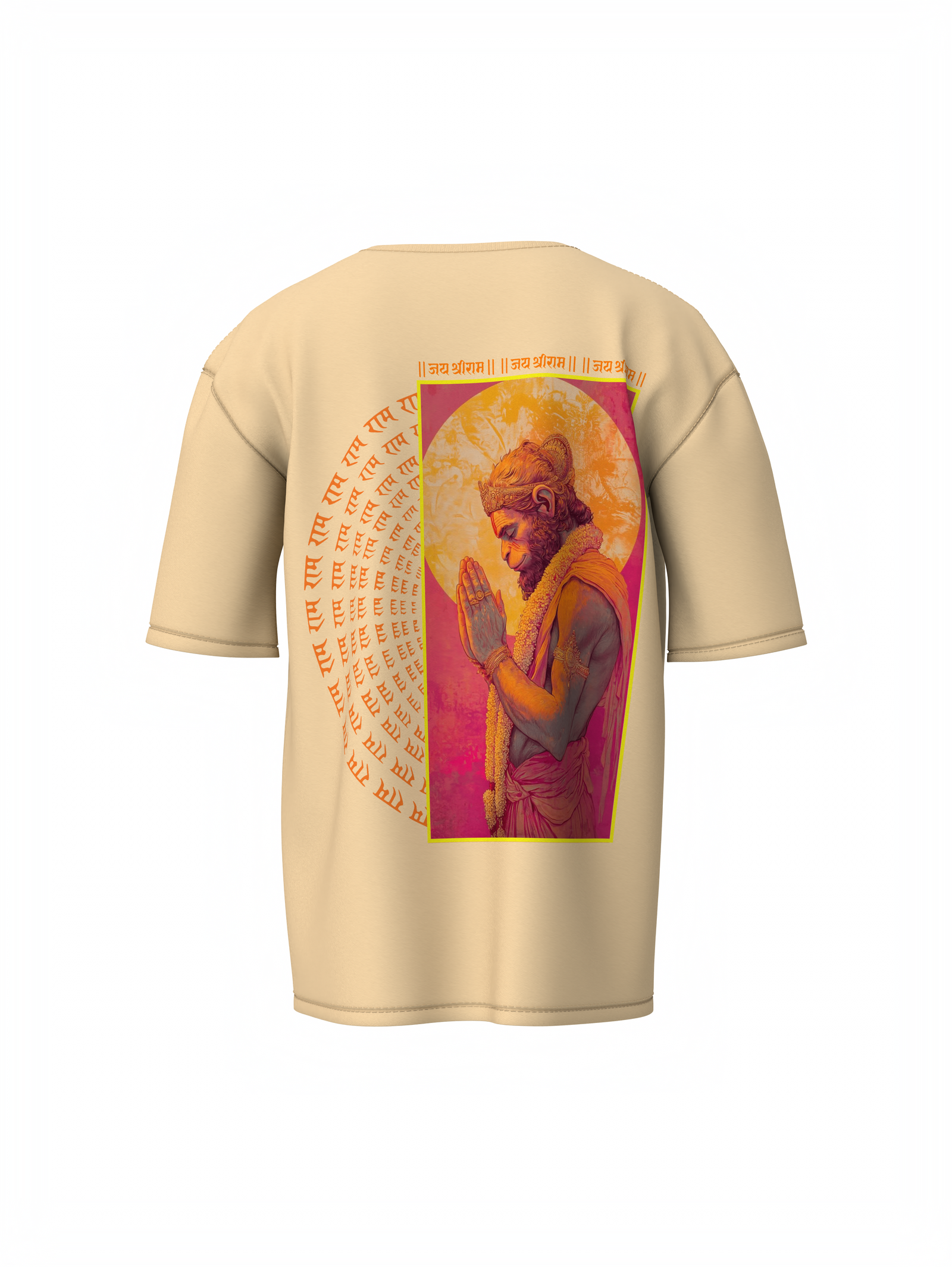 Rama-Doota Oversized T-Shirt Beige Spiritual Unisex Wear
