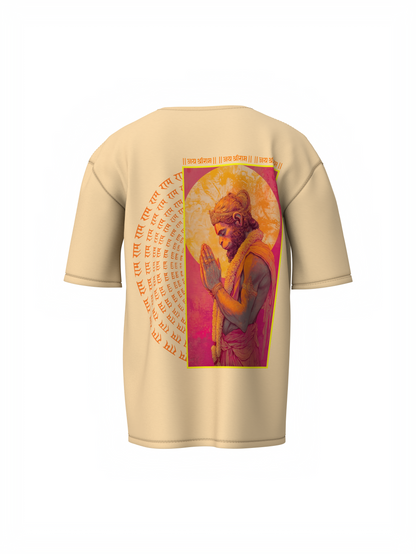 Rama-Doota Oversized T-Shirt Beige Spiritual Unisex Wear