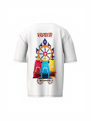 Lord Jagannath Spiritual White Unisex Oversized T-Shirt