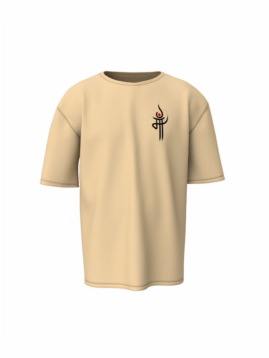Ma Durga Spiritual Beige Oversized Unisex T-Shirt