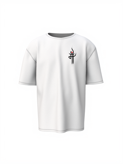 Ma Durga White Oversized Unisex T-Shirt – Spiritual Wear