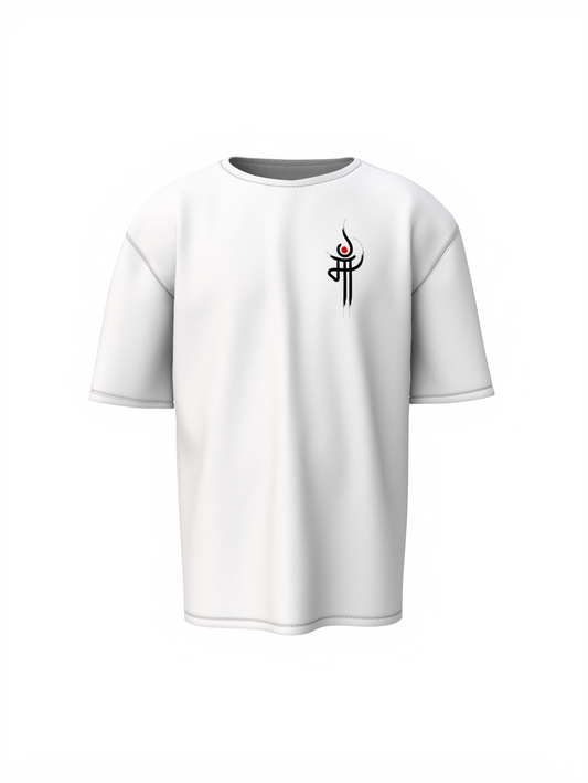 Ma Durga White Oversized Unisex T-Shirt – Spiritual Wear