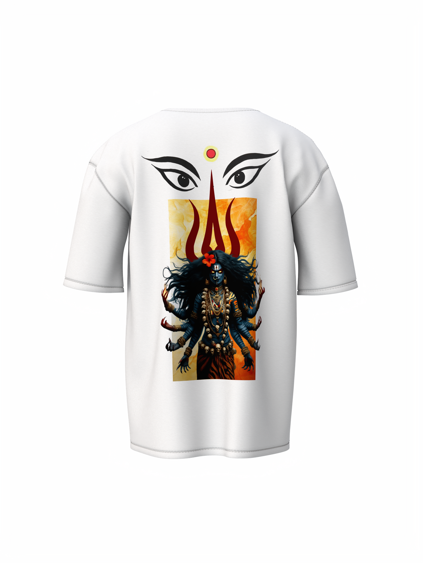 Ma Durga White Oversized Unisex T-Shirt – Spiritual Wear