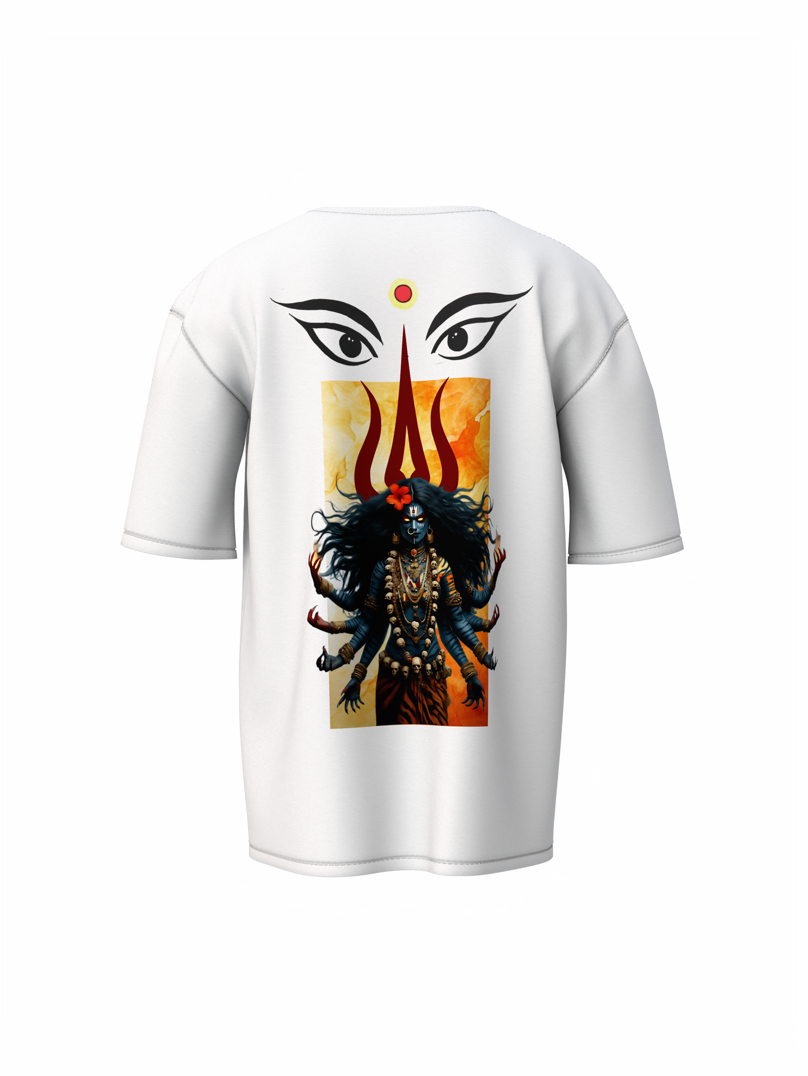 Ma Durga White Oversized Unisex T-Shirt – Spiritual Wear