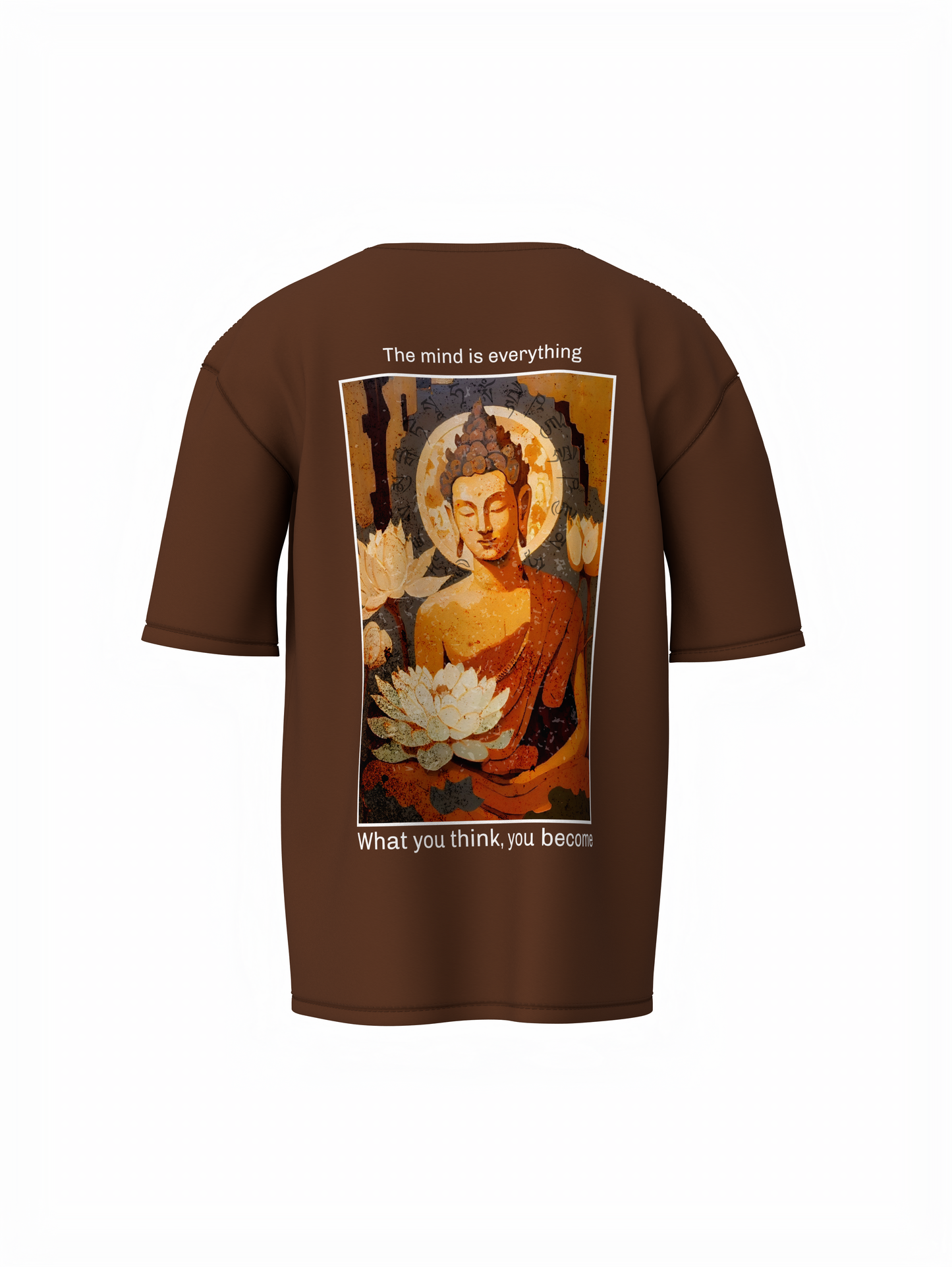 Oversized T-Shirt Lord Buddha Brown Unisex Spiritual Wear