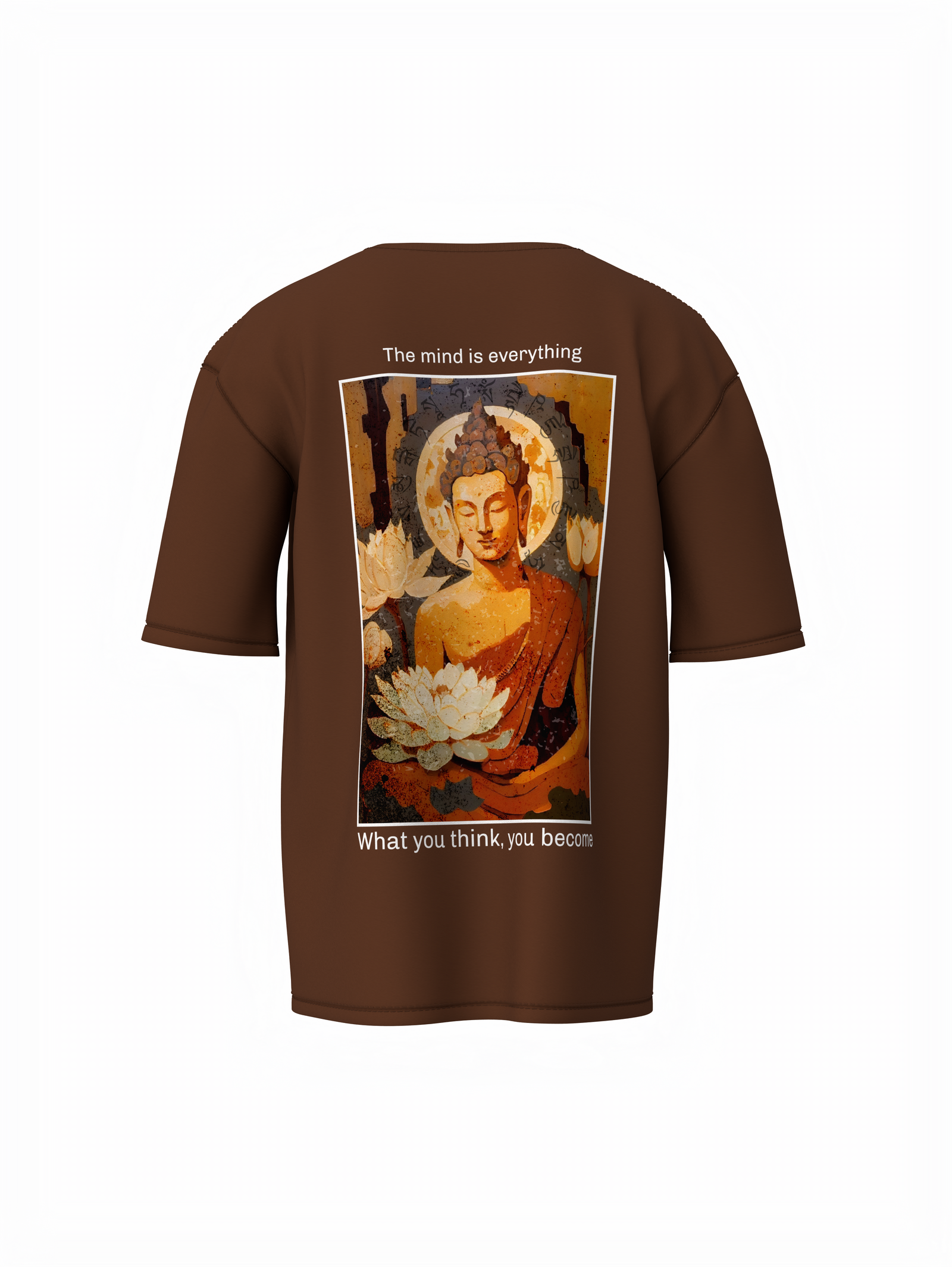 Oversized T-Shirt Lord Buddha Brown Unisex Spiritual Wear