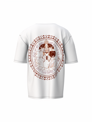 Mahalaxmi Graphic Spiritual White Unisex Oversized T-Shirt