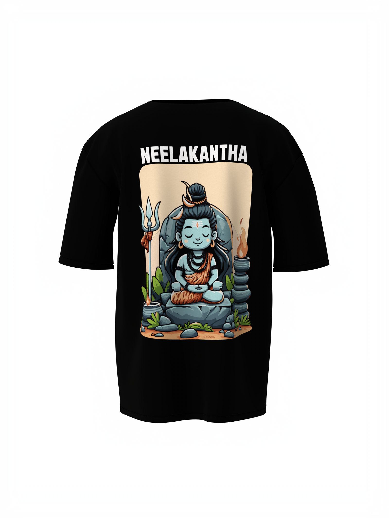Neelkanth Spiritual Black Unisex Oversized T-Shirt – Unique