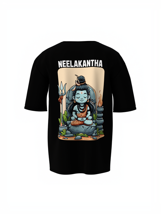 Neelkanth Spiritual Black Unisex Oversized T-Shirt – Unique