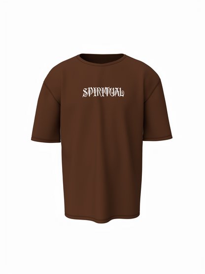 Namo Budhhay Spiritual Brown Unisex Oversized T-Shirt