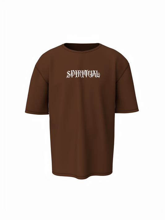 Namo Budhhay Spiritual Brown Unisex Oversized T-Shirt
