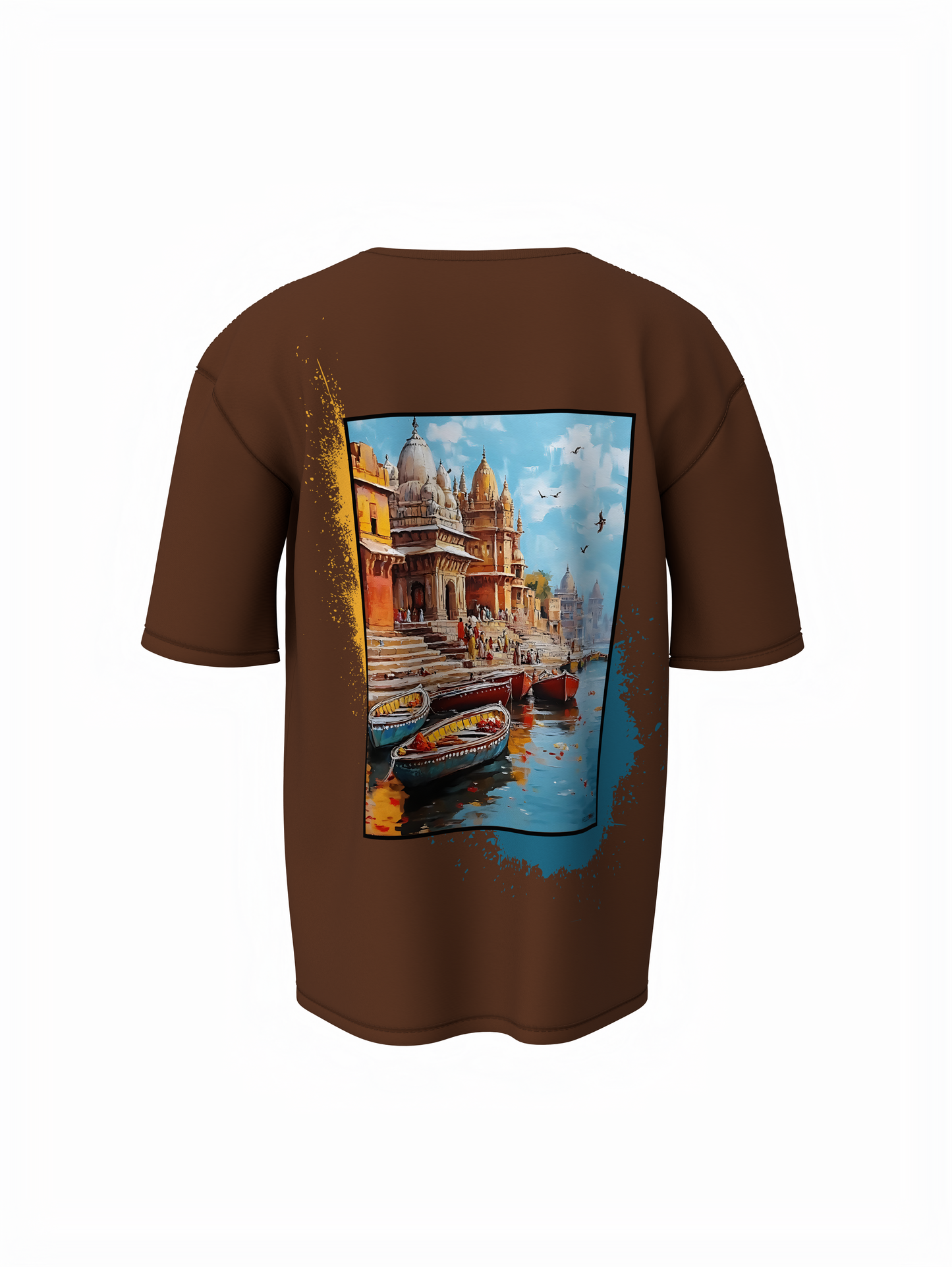 Rishikesh Spiritual Brown Oversized T-Shirt Casual Wear Now