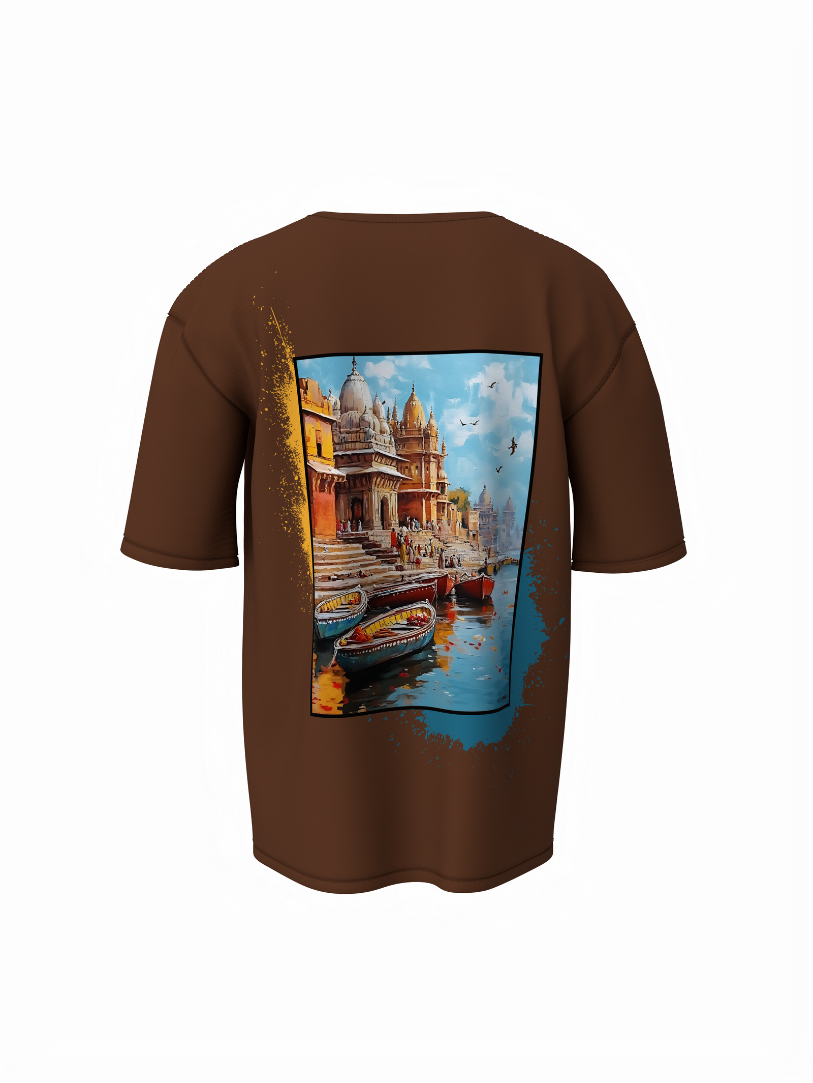 Rishikesh Spiritual Brown Oversized T-Shirt Casual Wear Now