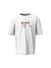 Mahalaxmi Graphic Spiritual White Unisex Oversized T-Shirt