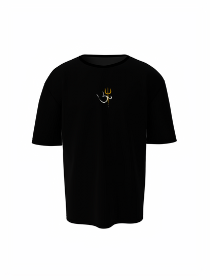 Om Chakra Spiritual Black Unisex Oversized T-Shirt