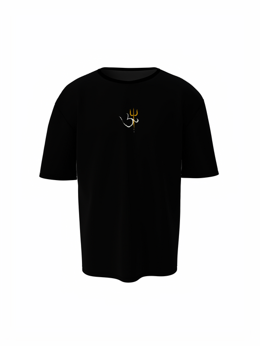 Om Chakra Spiritual Black Unisex Oversized T-Shirt