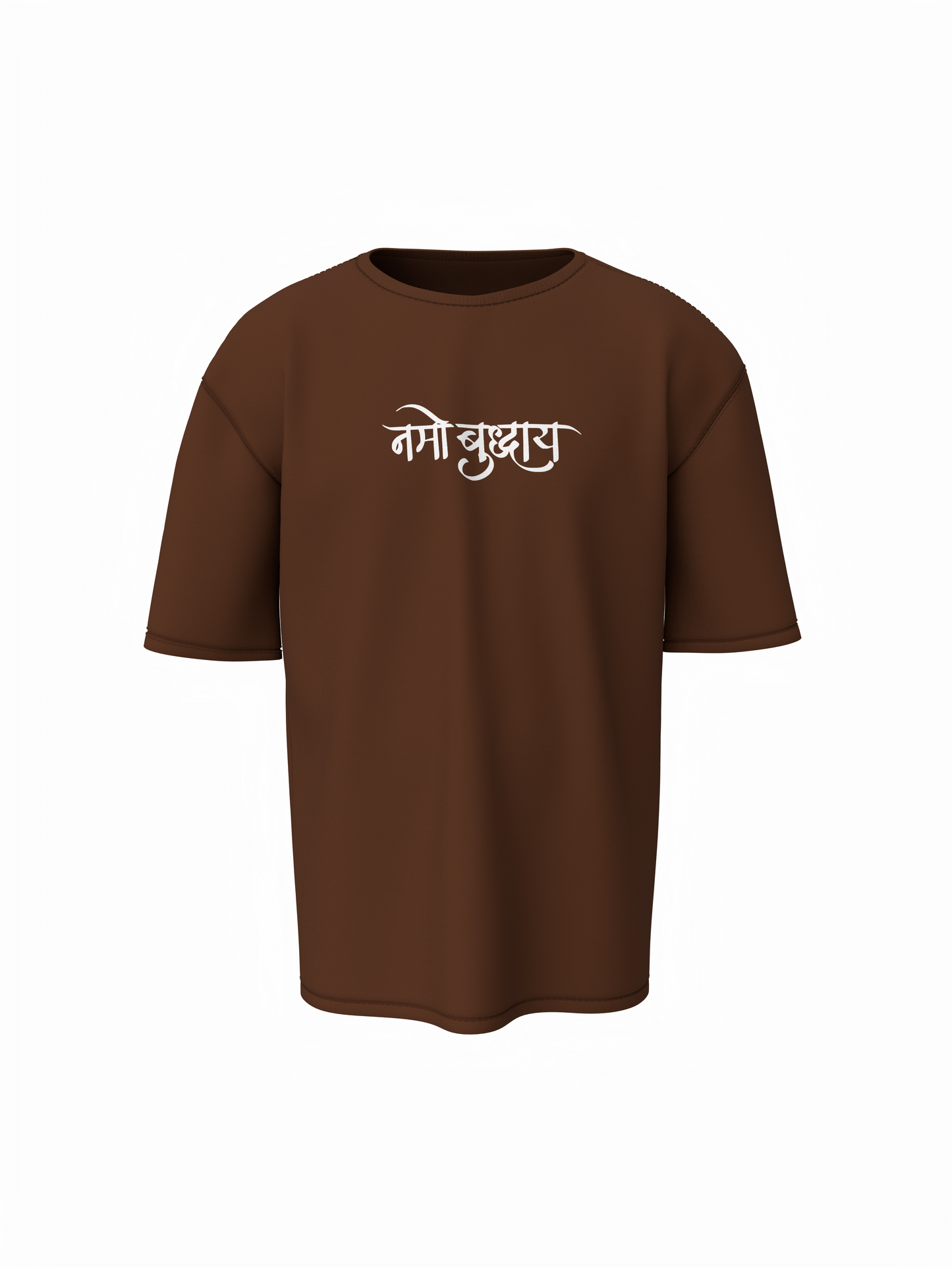 Oversized T-Shirt Lord Buddha Brown Unisex Spiritual Wear