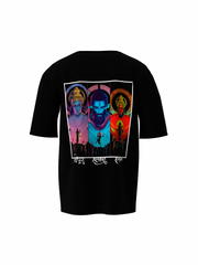Vishun-Mahakal-Hanuman Black Spiritual Unisex Oversized T-Shirt