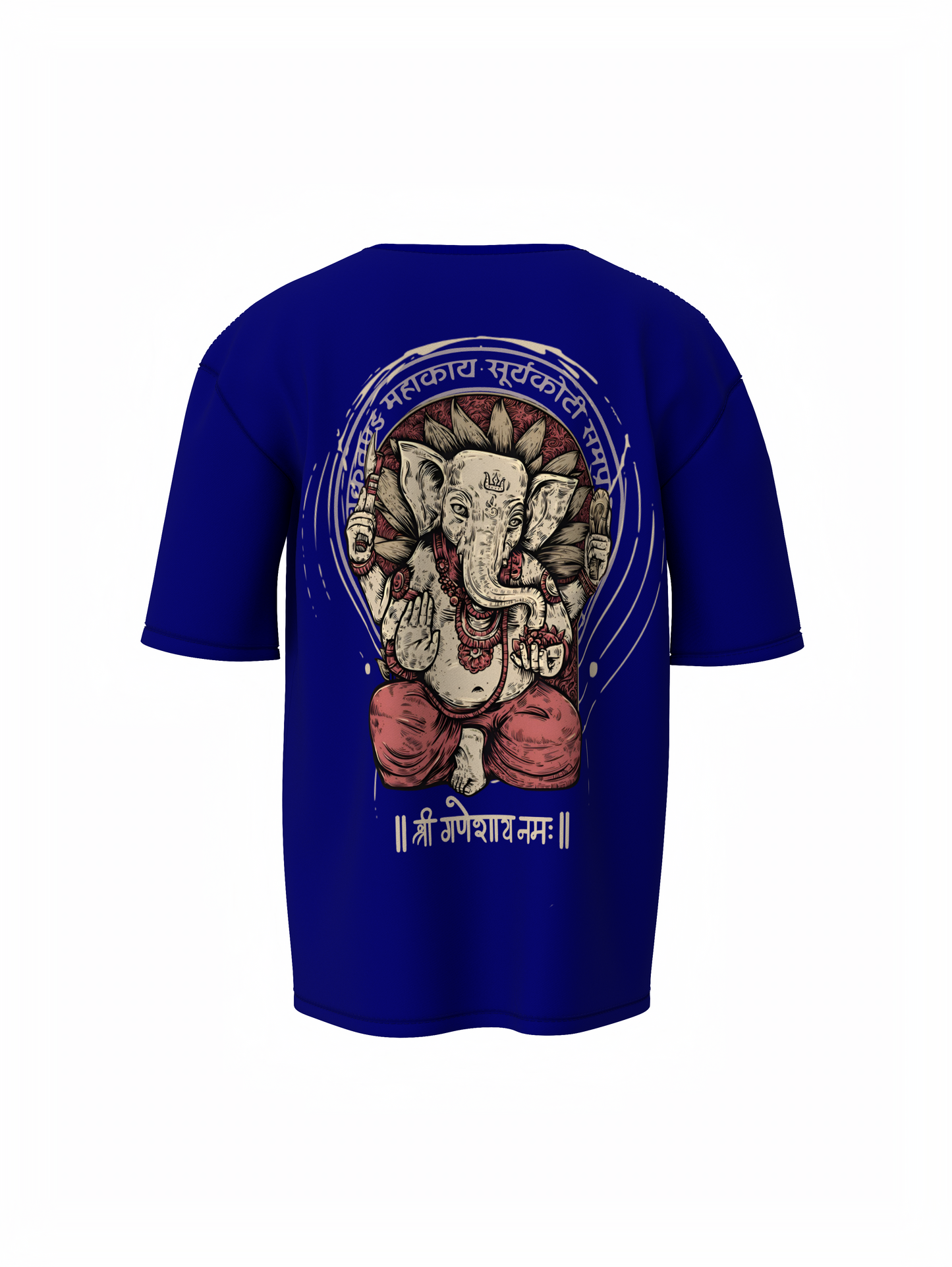 Shree Ganeshay Namah Spiritual Blue Unisex Oversized T-Shirt
