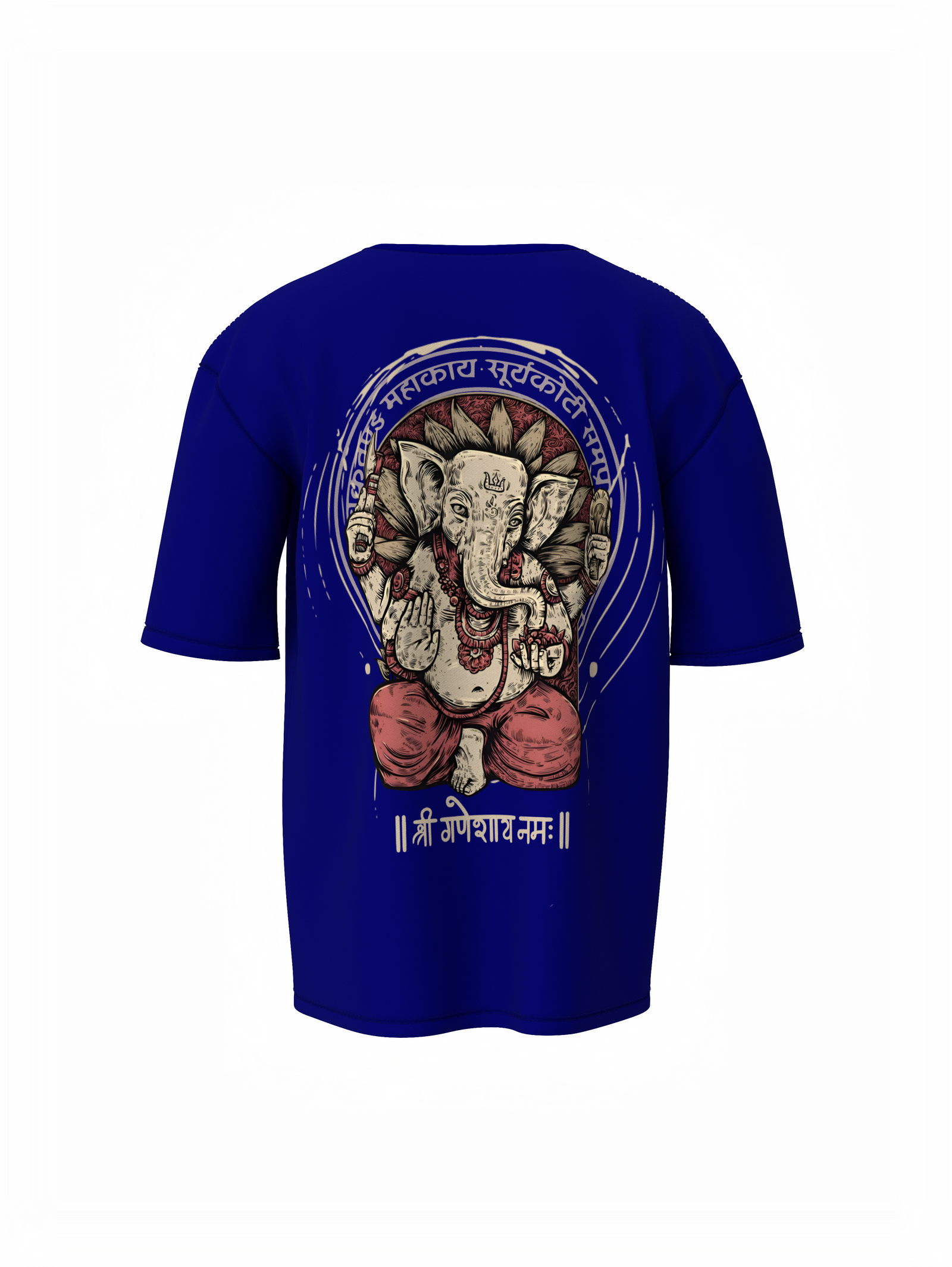 Shree Ganeshay Namah Spiritual Blue Unisex Oversized T-Shirt