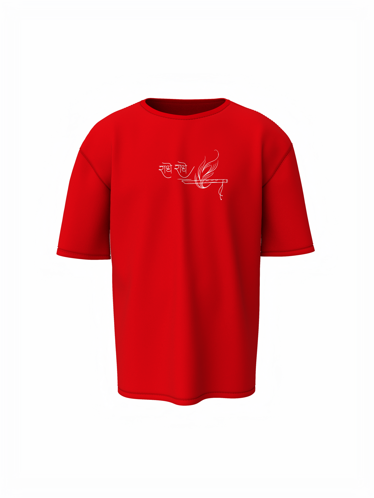 Kanha Spiritual Red Unisex Oversized T-Shirt Bold & Peaceful