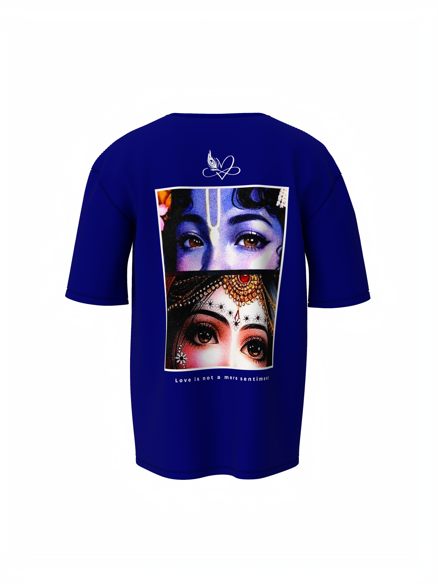 Radhe Krishna Spiritual Blue Unisex Oversized T-Shirt