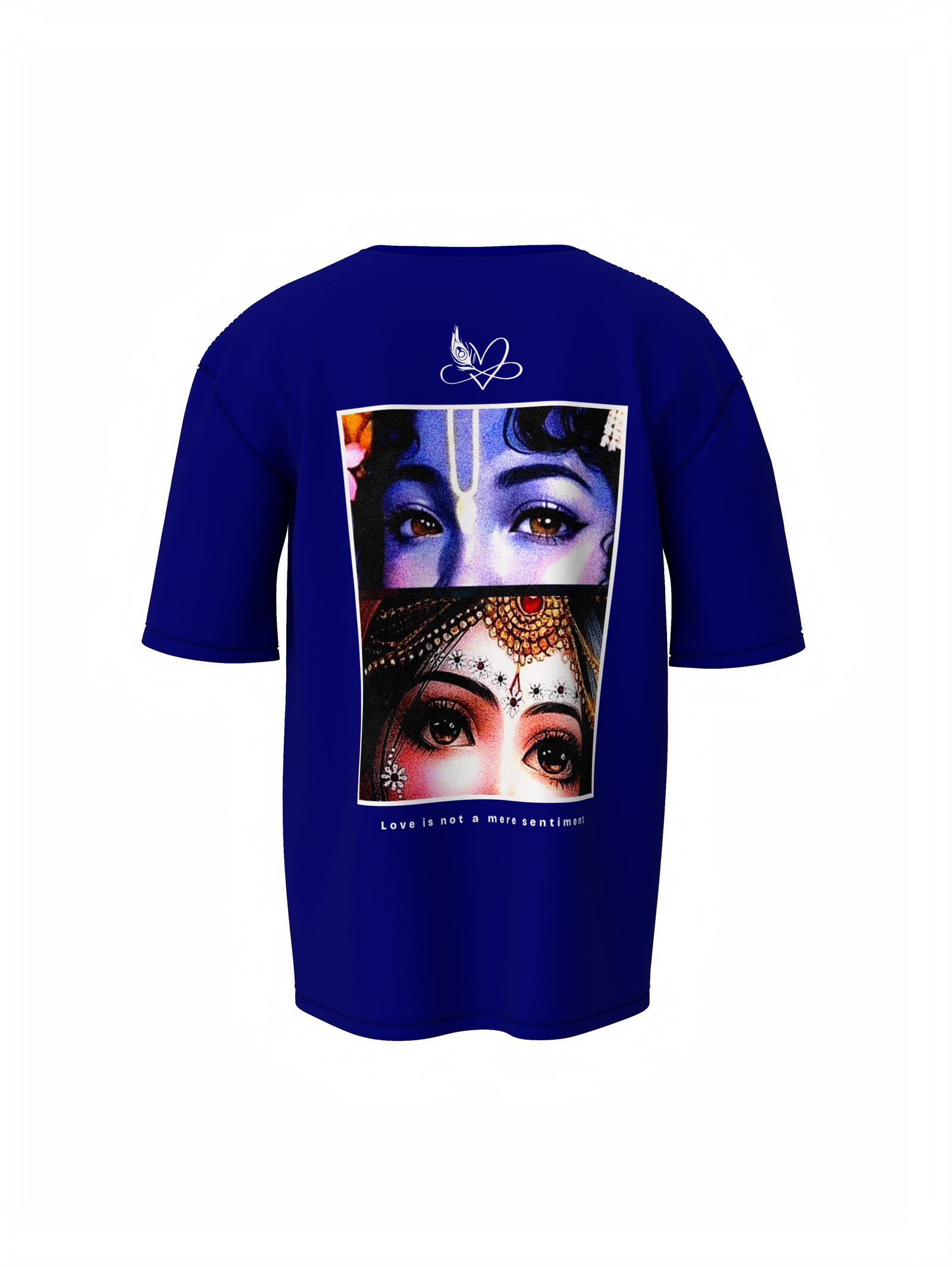 Radhe Krishna Spiritual Blue Unisex Oversized T-Shirt