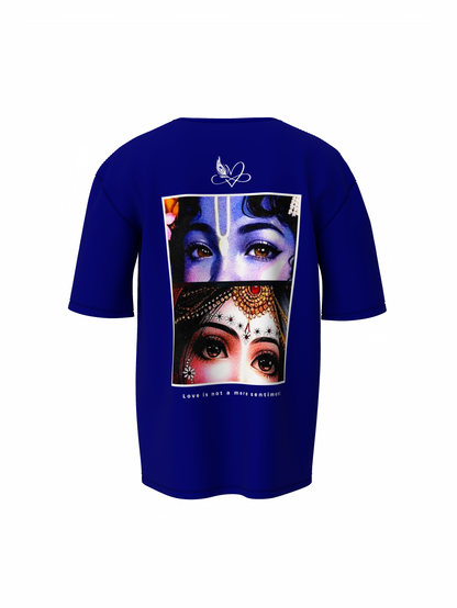 Radhe Krishna Spiritual Blue Unisex Oversized T-Shirt