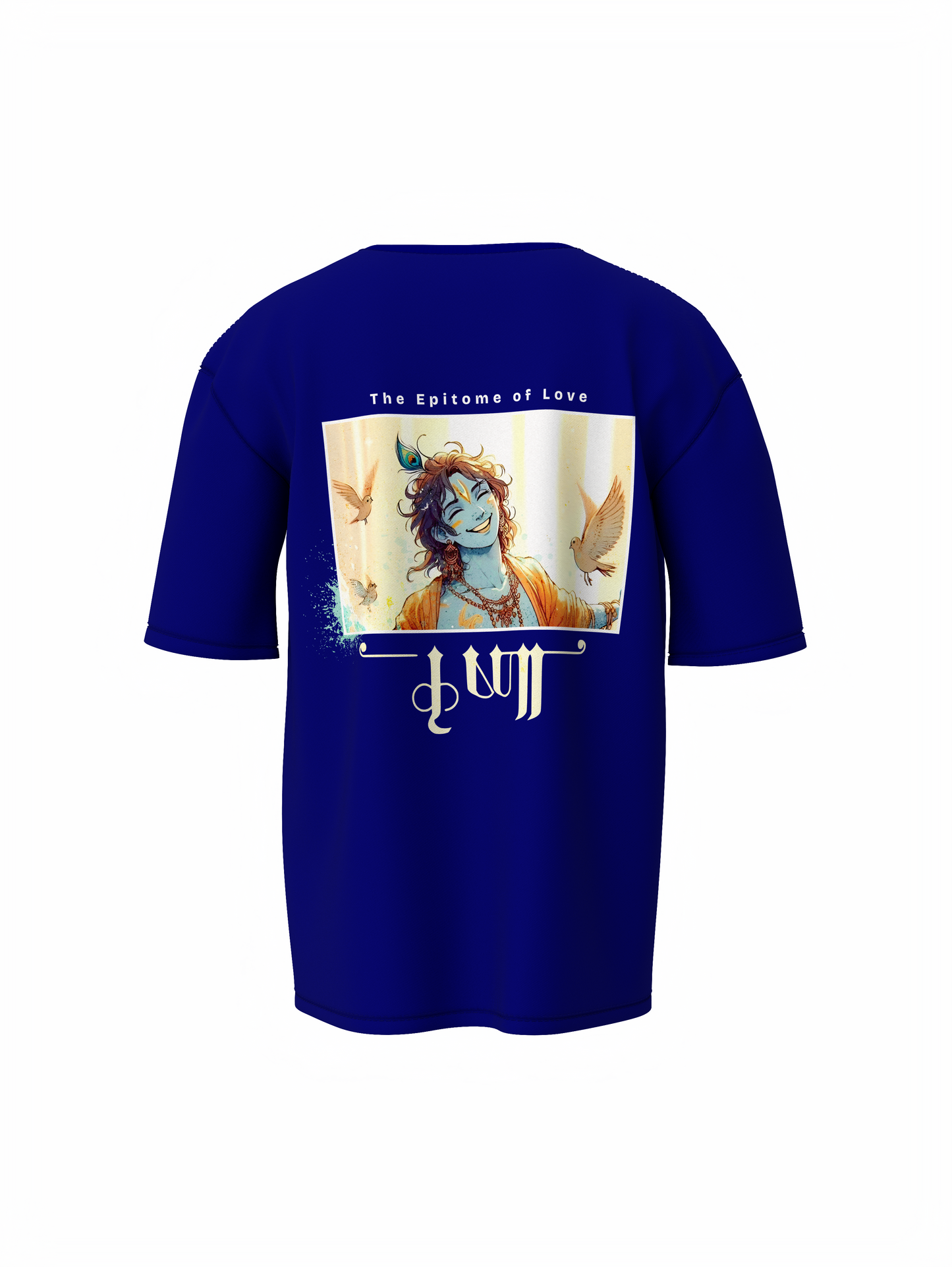 Kanha Spiritual Blue Unisex Oversized T-Shirt – Divine Style