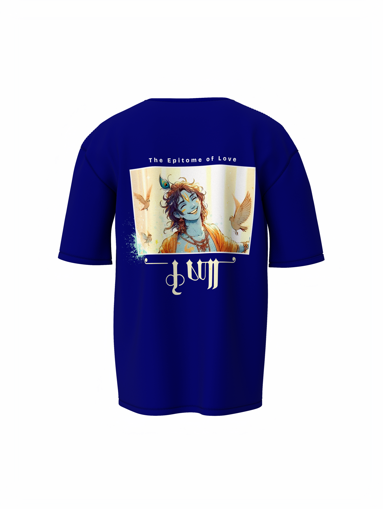 Kanha Spiritual Blue Unisex Oversized T-Shirt – Divine Style