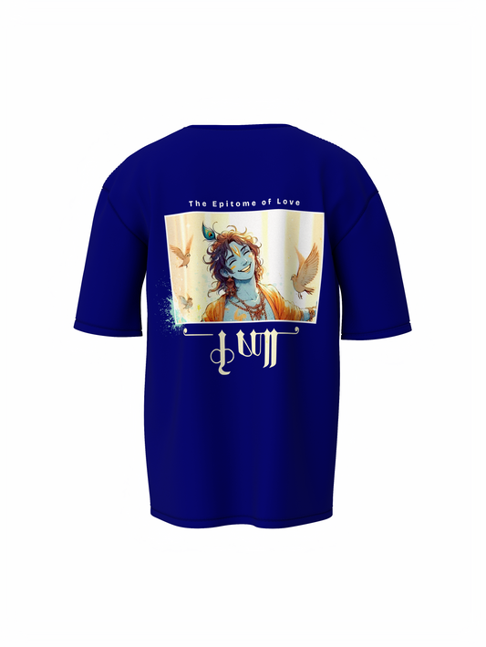 Kanha Spiritual Blue Unisex Oversized T-Shirt – Divine Style