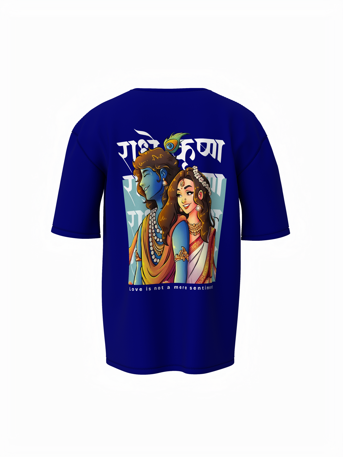 Radharani & Madhava Spiritual Blue Unisex Oversized T-Shirt