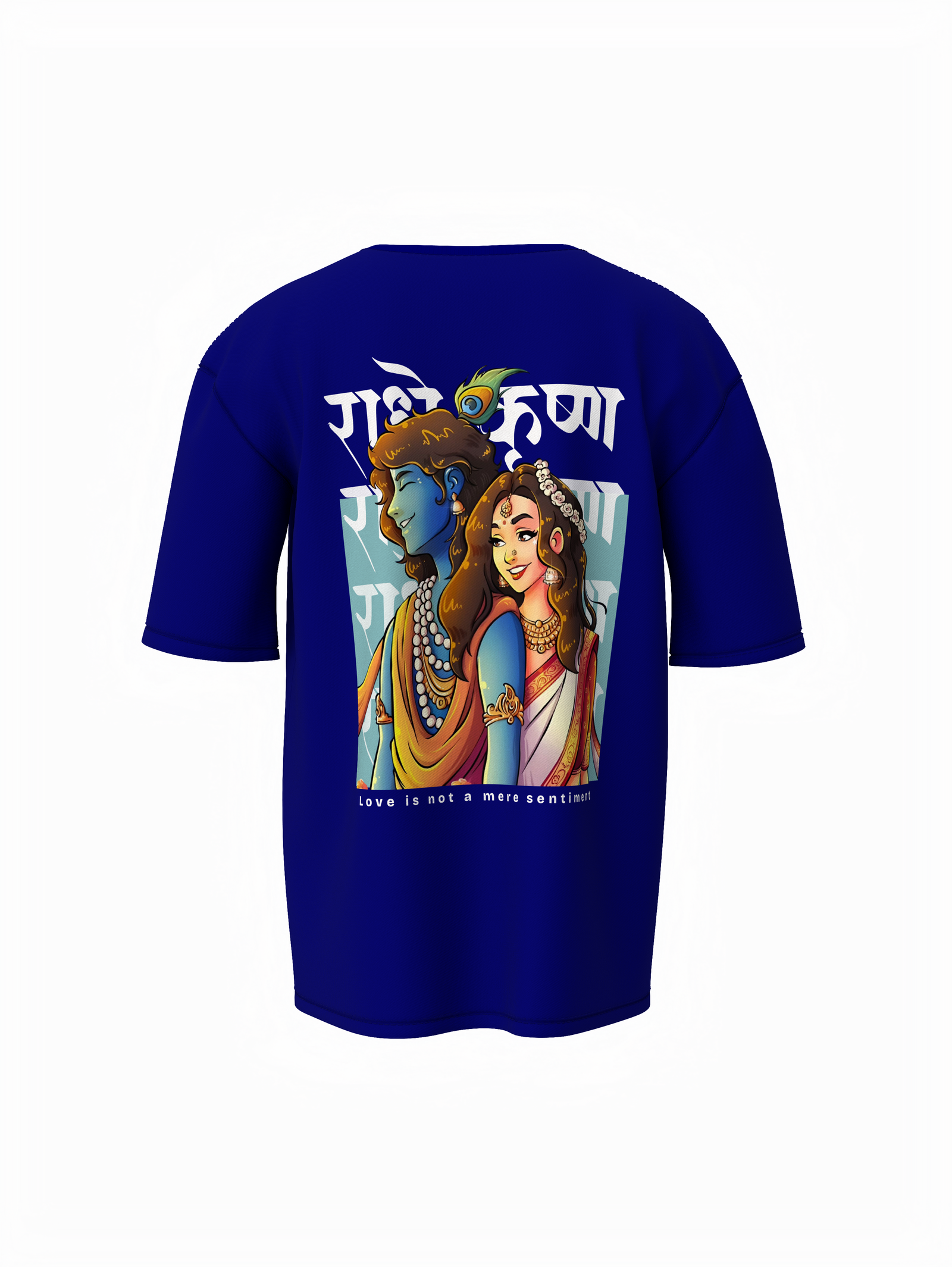 Radharani & Madhava Spiritual Blue Unisex Oversized T-Shirt