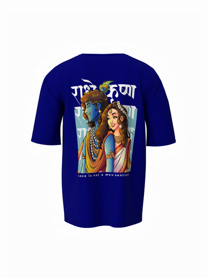 Radharani & Madhava Spiritual Blue Unisex Oversized T-Shirt