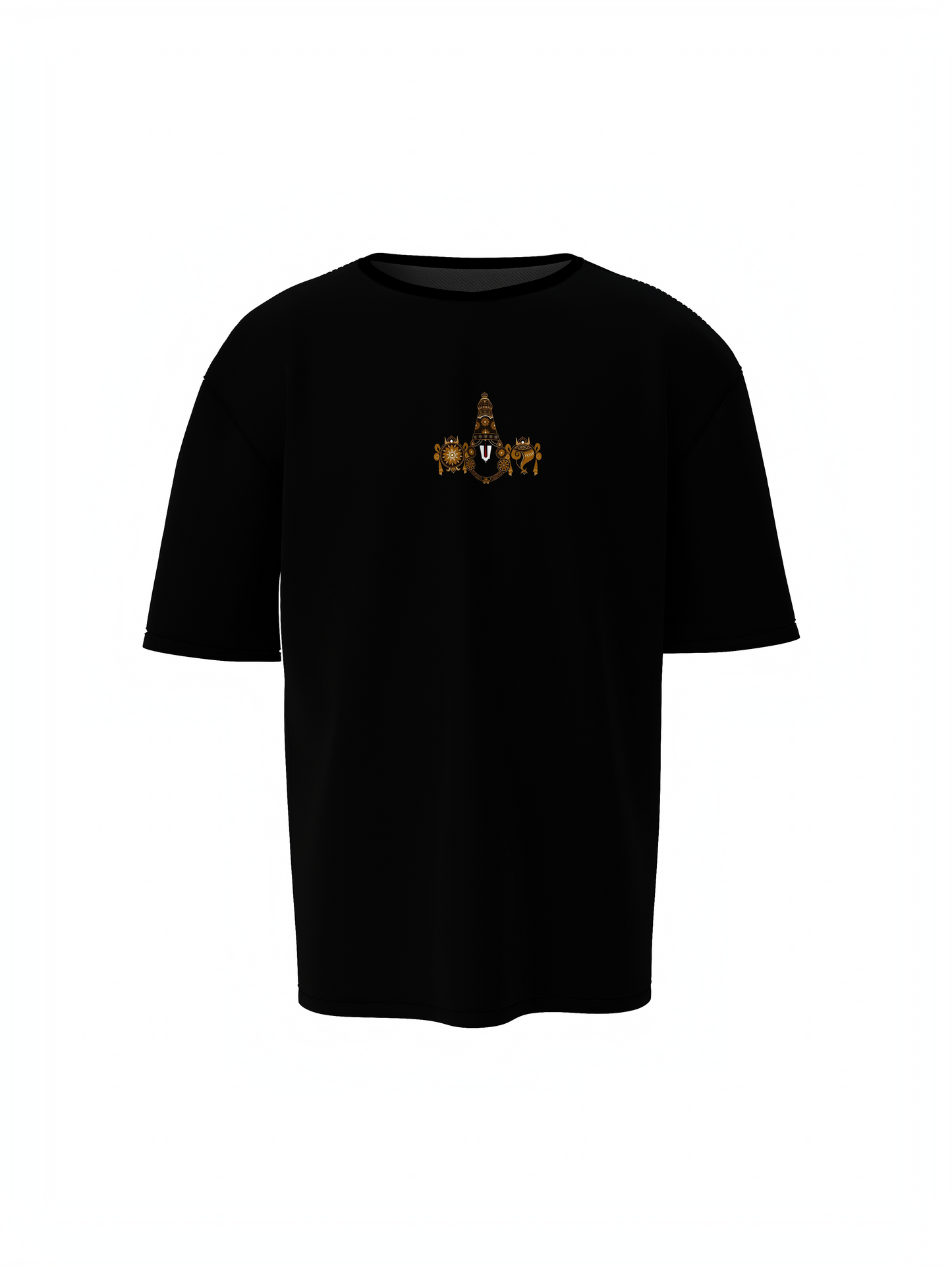 tirupati Balaji Black Spiritual Unisex Oversized T-Shirt