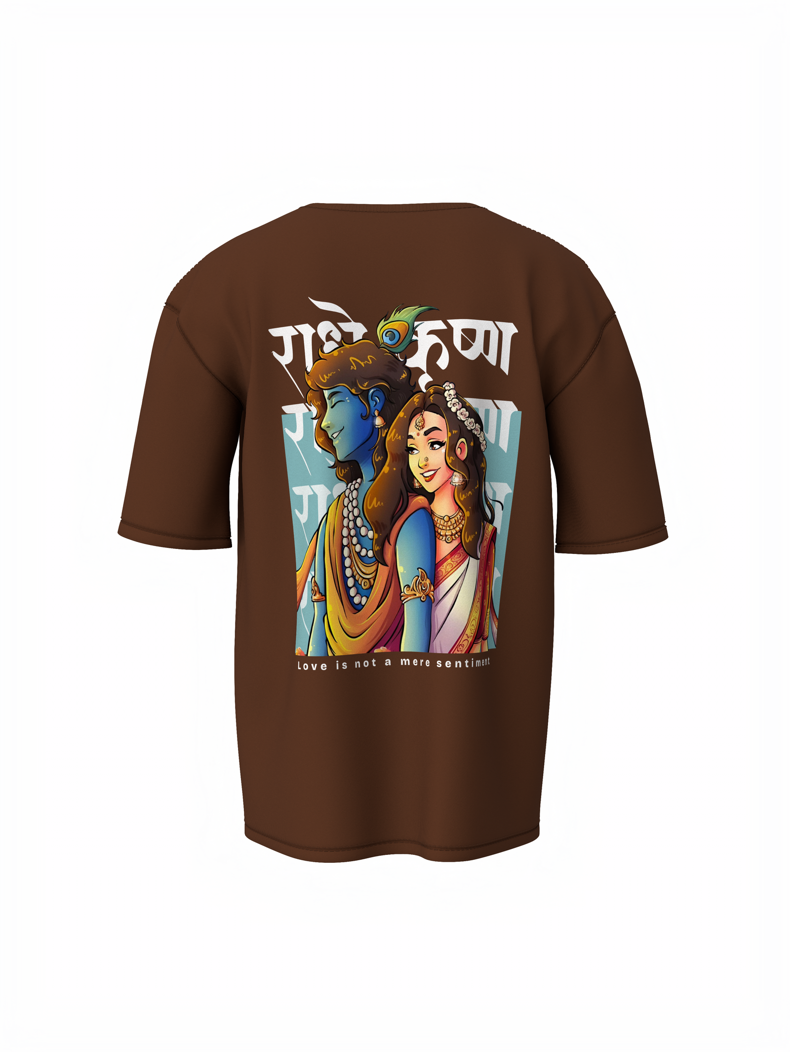 Radharani & Madhava Spiritual Brown Unisex Oversized T-Shirt