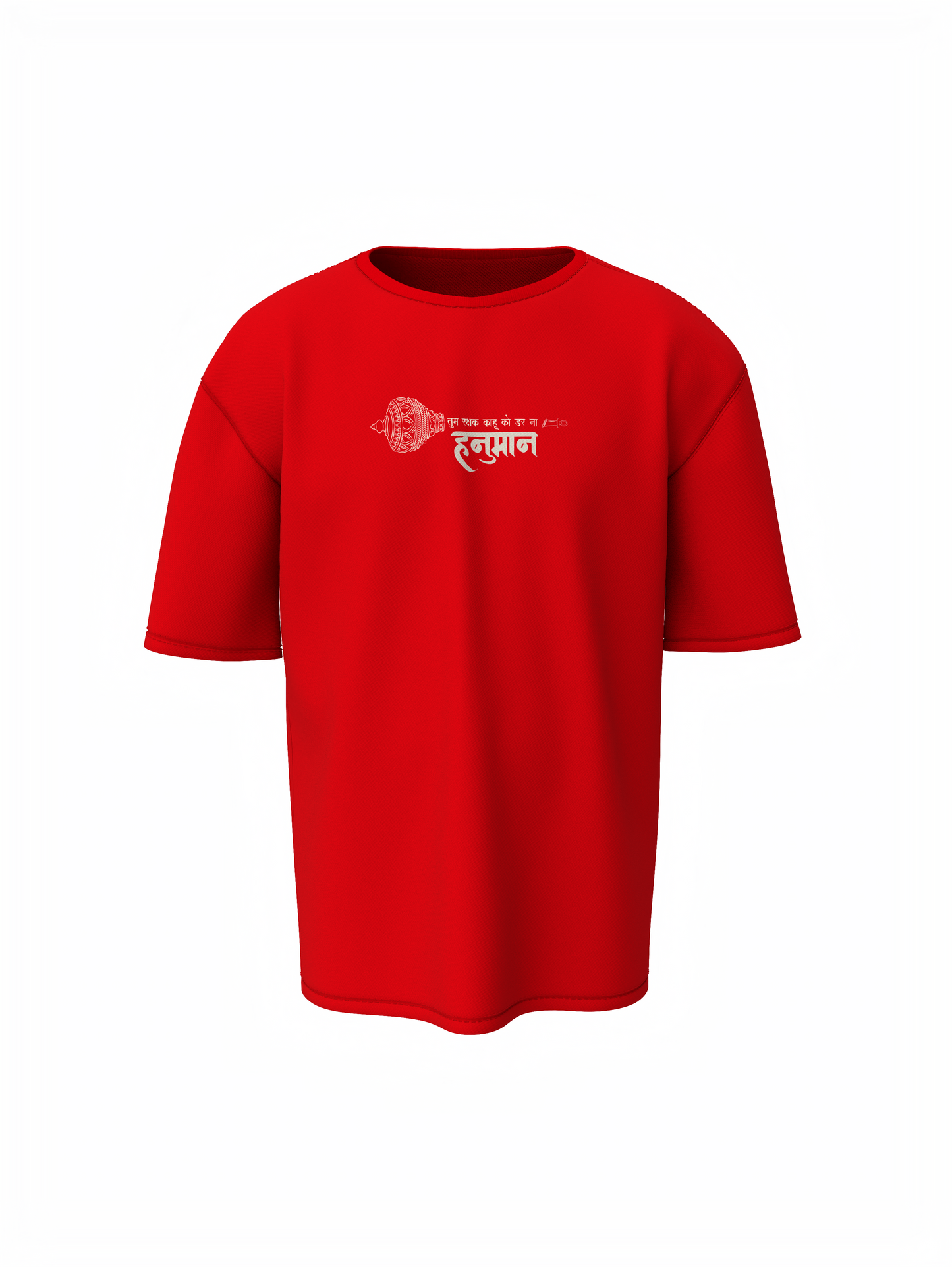 Rakshak Hanuman Oversized T-Shirt Red Spiritual Unisex Wear