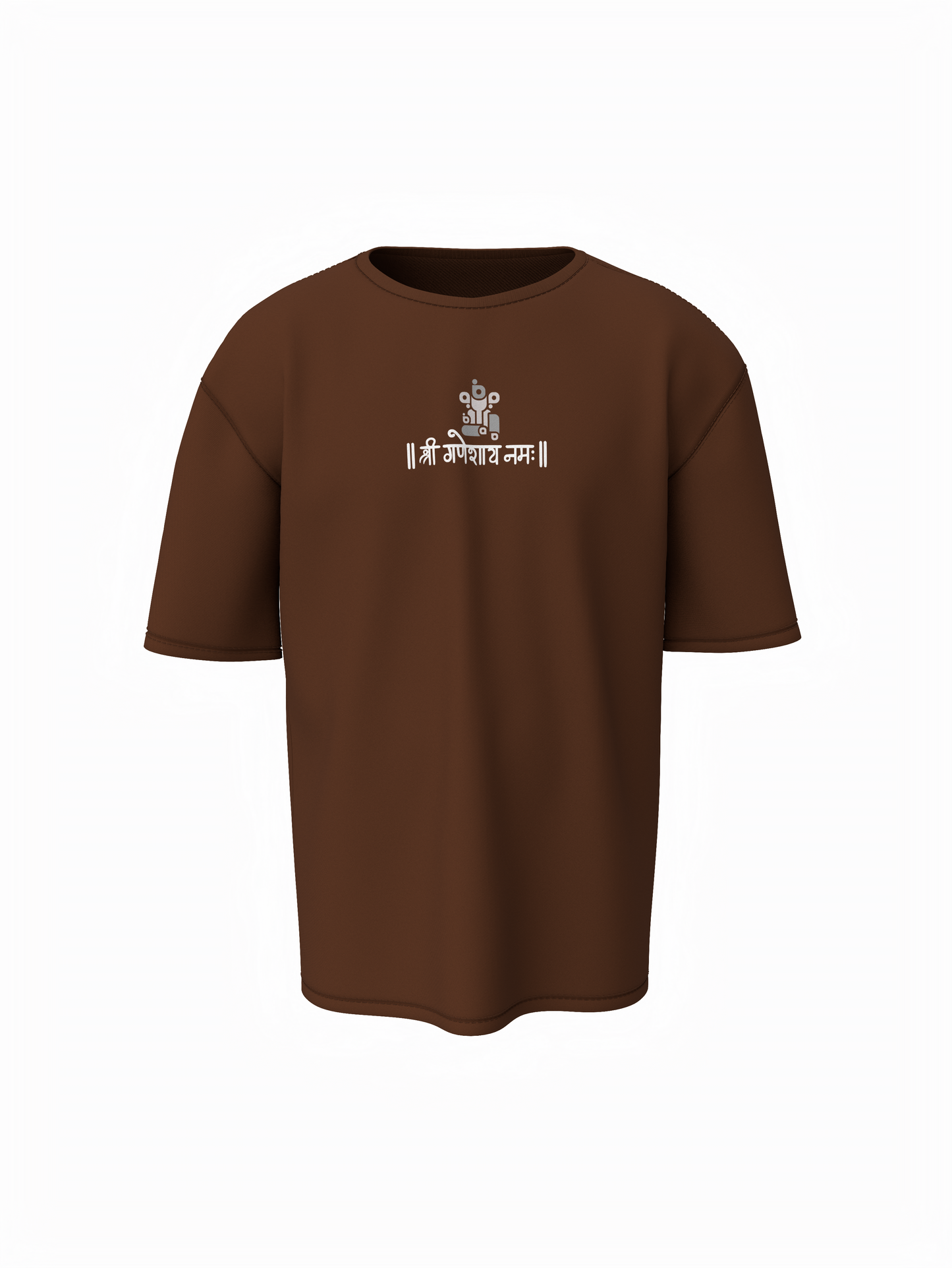 Shree Ganesha Namah Spiritual Brown Unisex Oversized T-Shirt