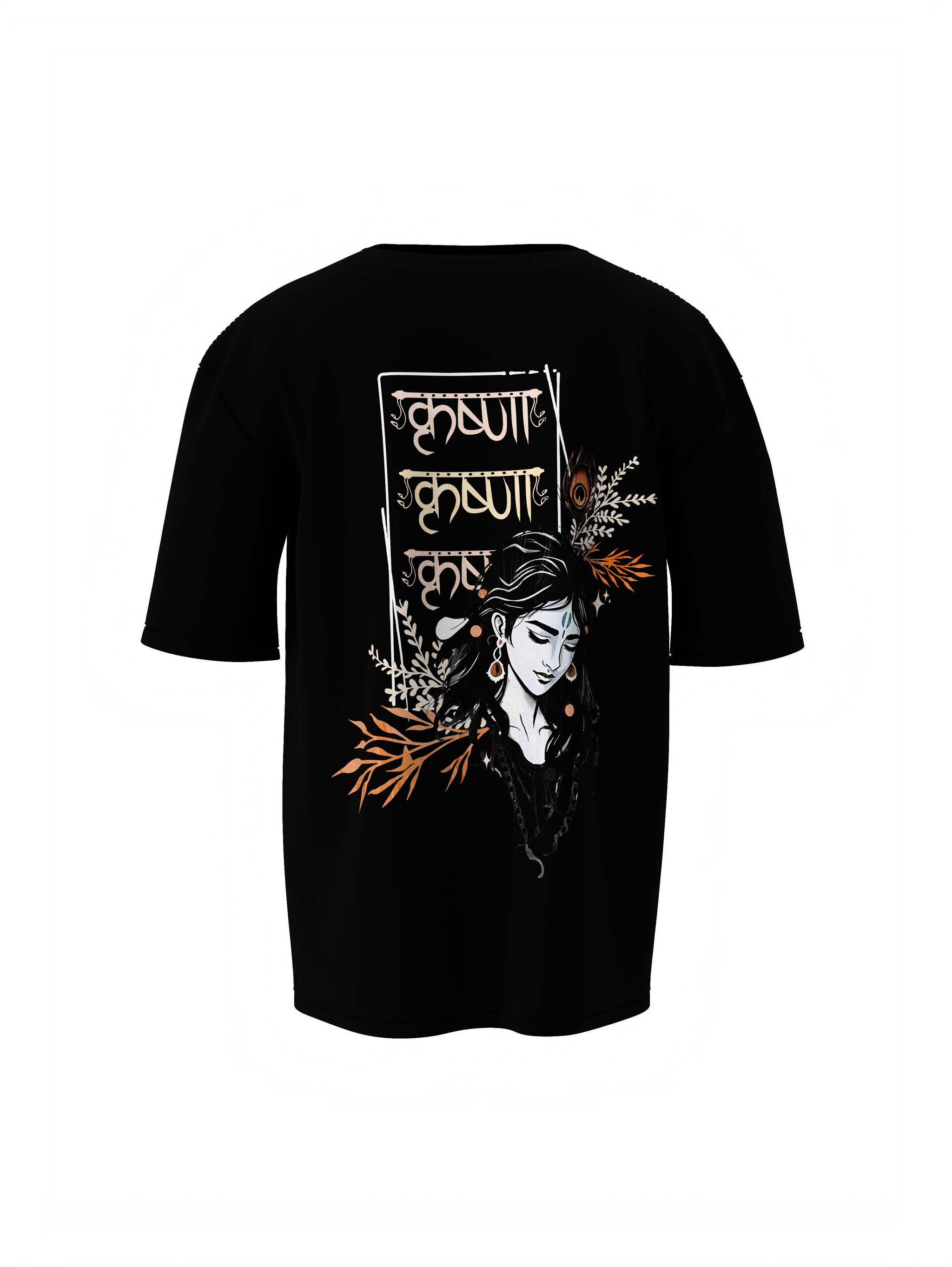 Kanha Spiritual Black Unisex Oversized T-Shirt