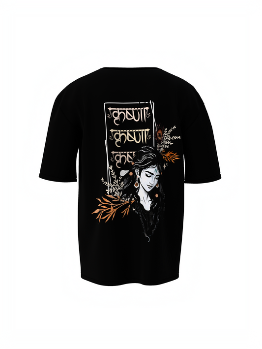 Kanha Spiritual Black Unisex Oversized T-Shirt