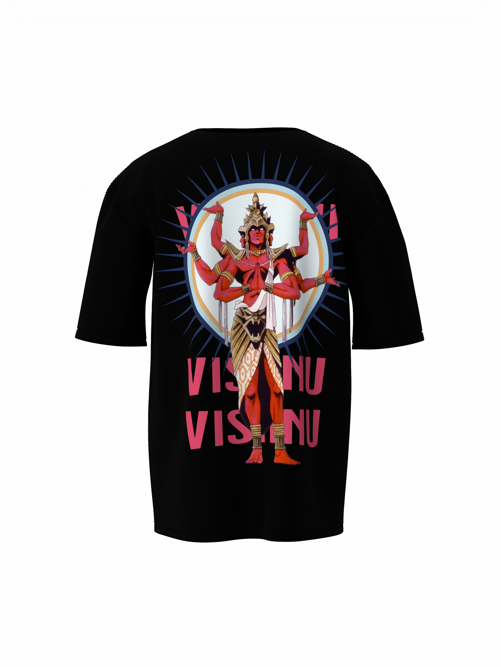 Vishnudev Black Spiritual Unisex Oversized T-Shirt Style Wear