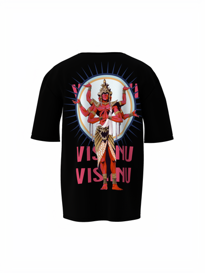 Vishnudev Black Spiritual Unisex Oversized T-Shirt Style Wear