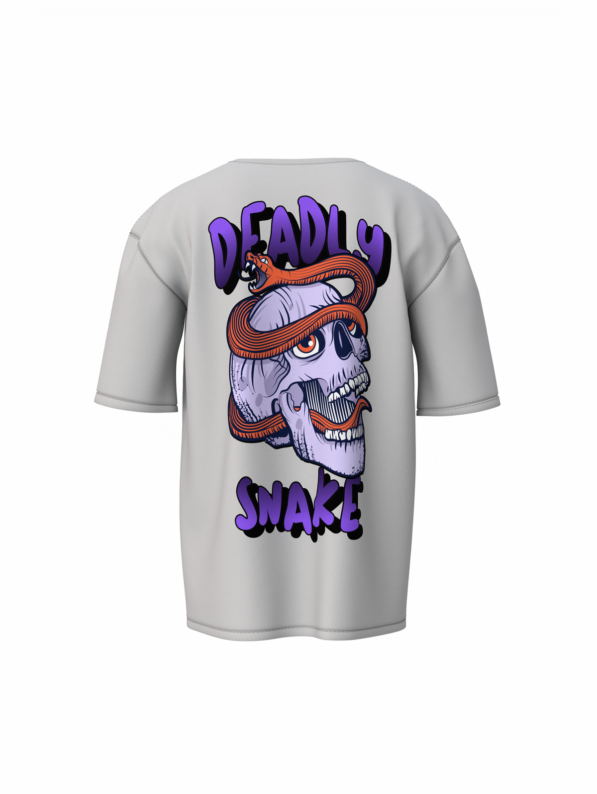 Deadly Snake Unisex Gray Oversized T-Shirt