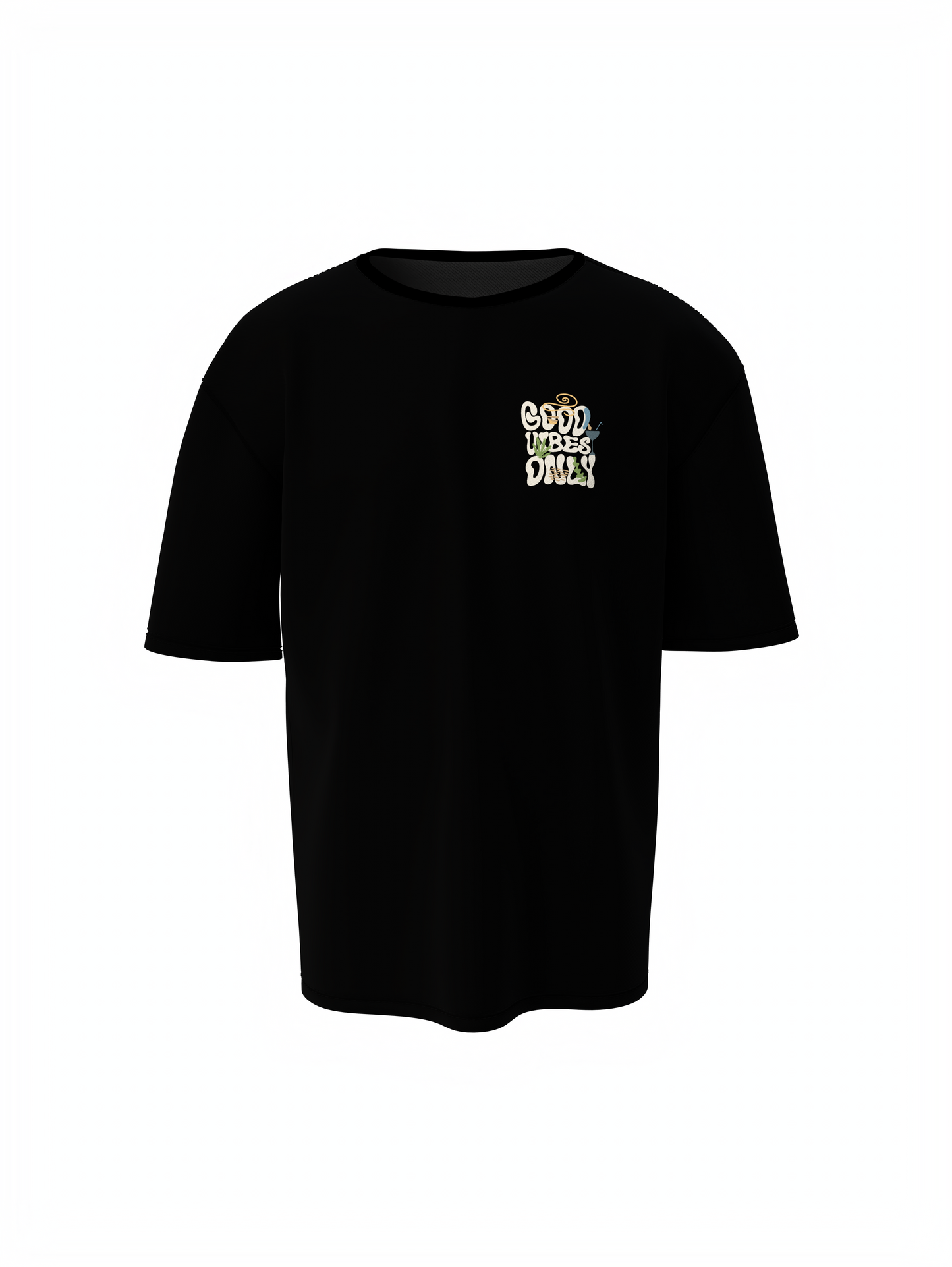 Nature Vibes Unisex Black Oversized T-Shirt – Bold & Trendy