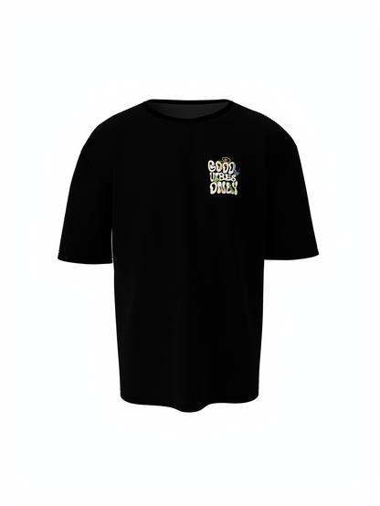 Nature Vibes Unisex Black Oversized T-Shirt – Bold & Trendy