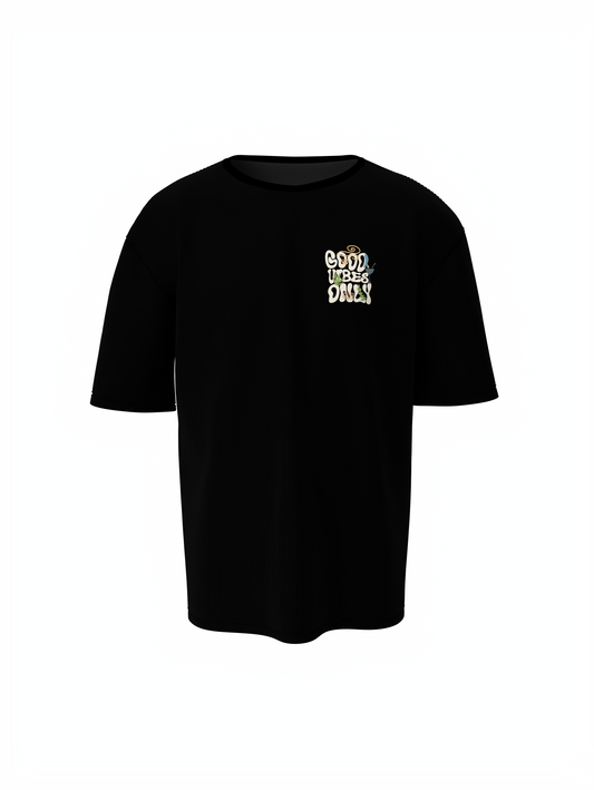 Nature Vibes Unisex Black Oversized T-Shirt – Bold & Trendy