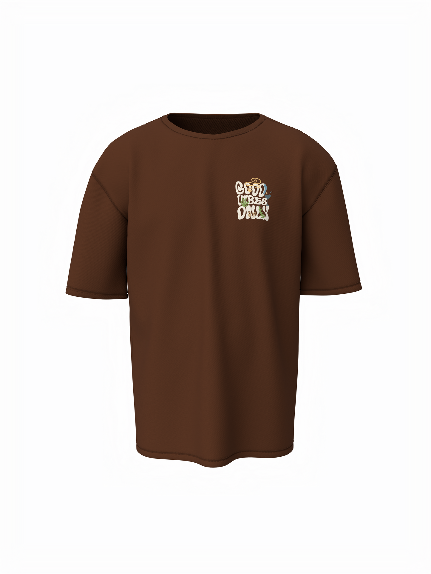 Nature Vibes Unisex Brown Oversized T-Shirt – Stylish & Comfy